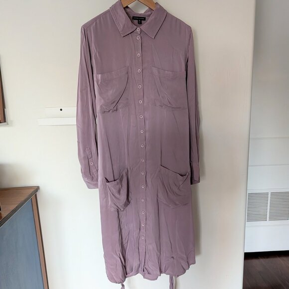Universal Standard Michelle Cupro Women's Shirt Dress w Belt & Pockets XS 10-12 - Picture 2 of 7